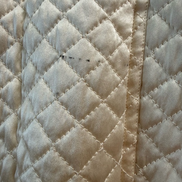 Vintage Saks Fifth Avenue Quilted Silk Bomber Jacket 90s Ivory Cream Women’s M - Picture 13 of 14